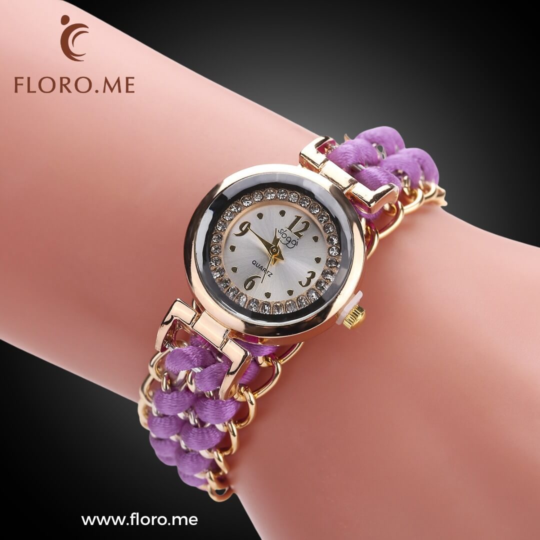 2Pcs Rich Bracelet Watch for Women With Starry Dial